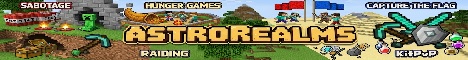 AstroRealms HG Sabotage CTF Minecraft Server banner
