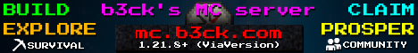 b3cks MC Server Vanilla Plus Minecraft Server banner
