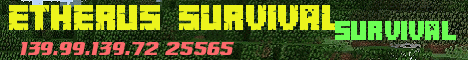 Etherus Survival - LandClaims - Economy Minecraft Server banner