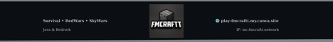 FMCraftt | Java & Bedrock Minecraft Server banner