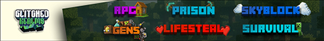 Glitched Realms Minecraft Server banner