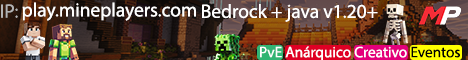 Mineplayers Java+Bedrock 1.20+ PREMIUM Anarquico, PvE, Creat Minecraft Server banner
