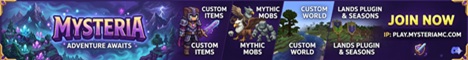 MysteriaMC Minecraft Server banner