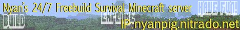 NyanPig 24/7 Freebuild Survival Minecraft Server banner