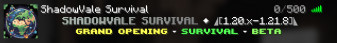 ShadowVale Survival Minecraft Server banner