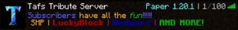Taf Plays Tribute Server Minecraft Server banner