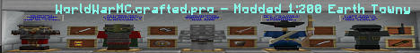 WorldWarMC Modded 1 200 Earth Towny Minecraft Server banner